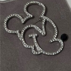 Disney Rhinestone Mickey Silhouette Brooch